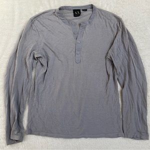 Light blue grey thin long sleeve Armani Exchange shirt